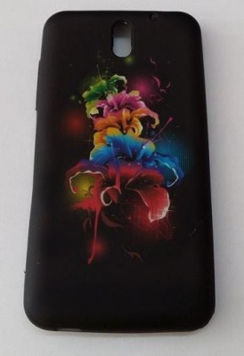 Силиконови гърбове Силиконови гърбове за HTC Силиконов гръб ТПУ за HTC Desire 610 черен с шарени цветя